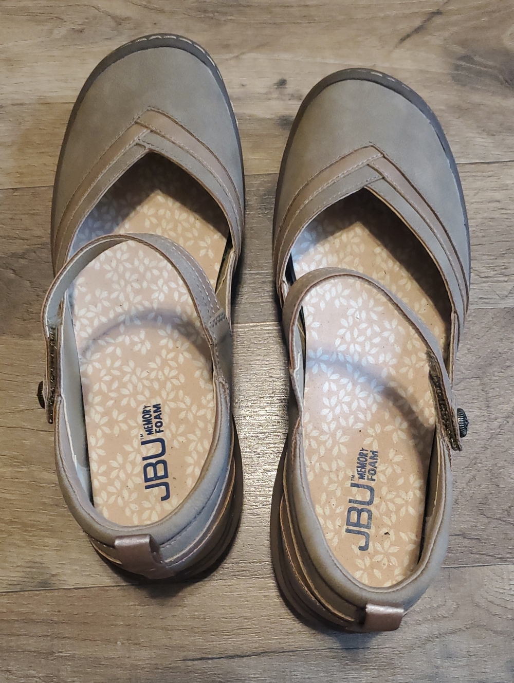 JBU Women's Taupe Mary Jane Comfort Shoe - Picture 2 of 4